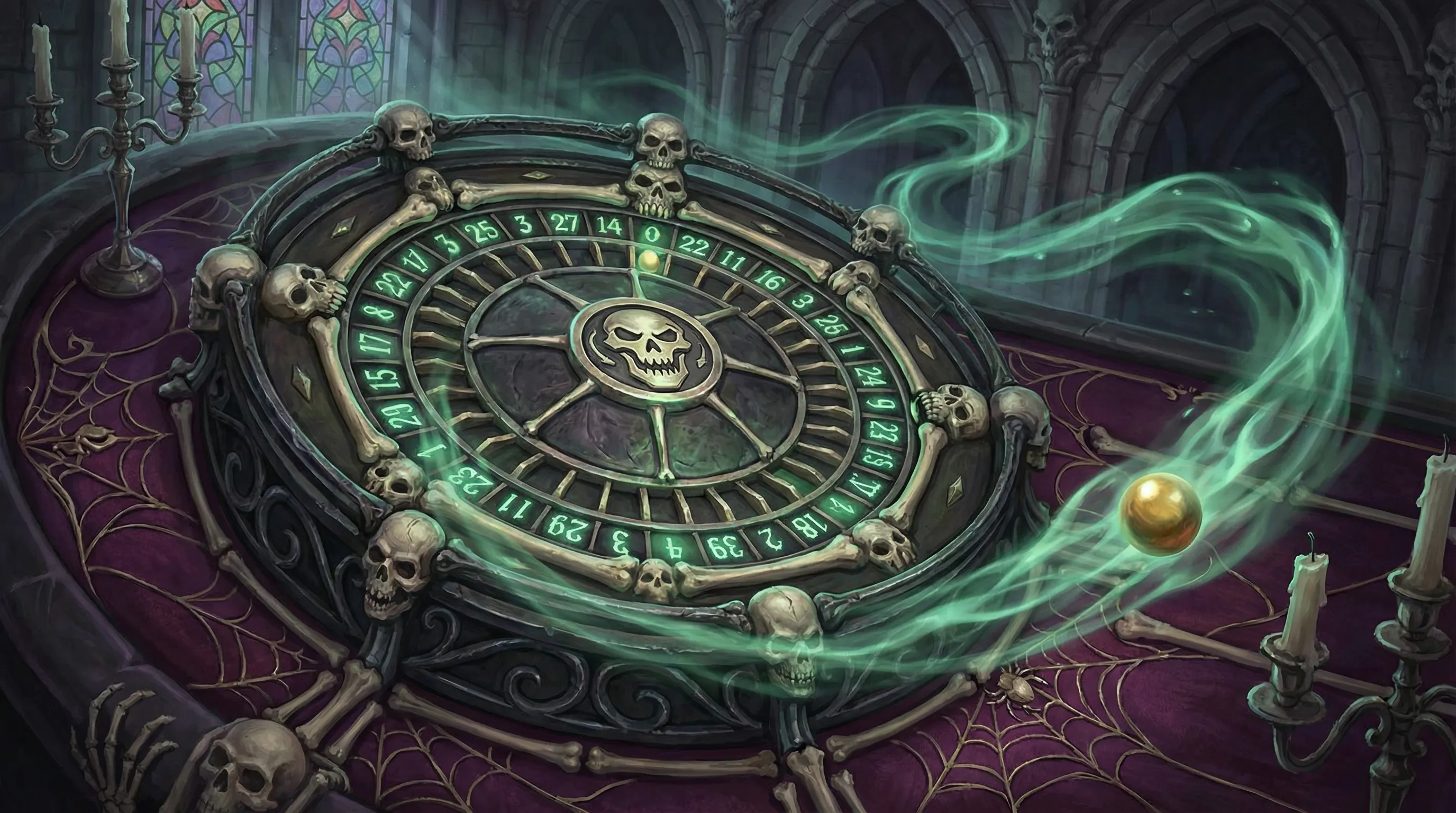 Roleta mística com design gótico - Jogo de sorte